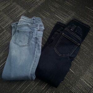 Blue and Black Denim Jeans